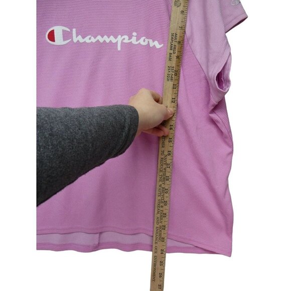 Champion Womens Short Sleeve Athletic Top Size L Pink Cropped Running - Picture 7 of 7